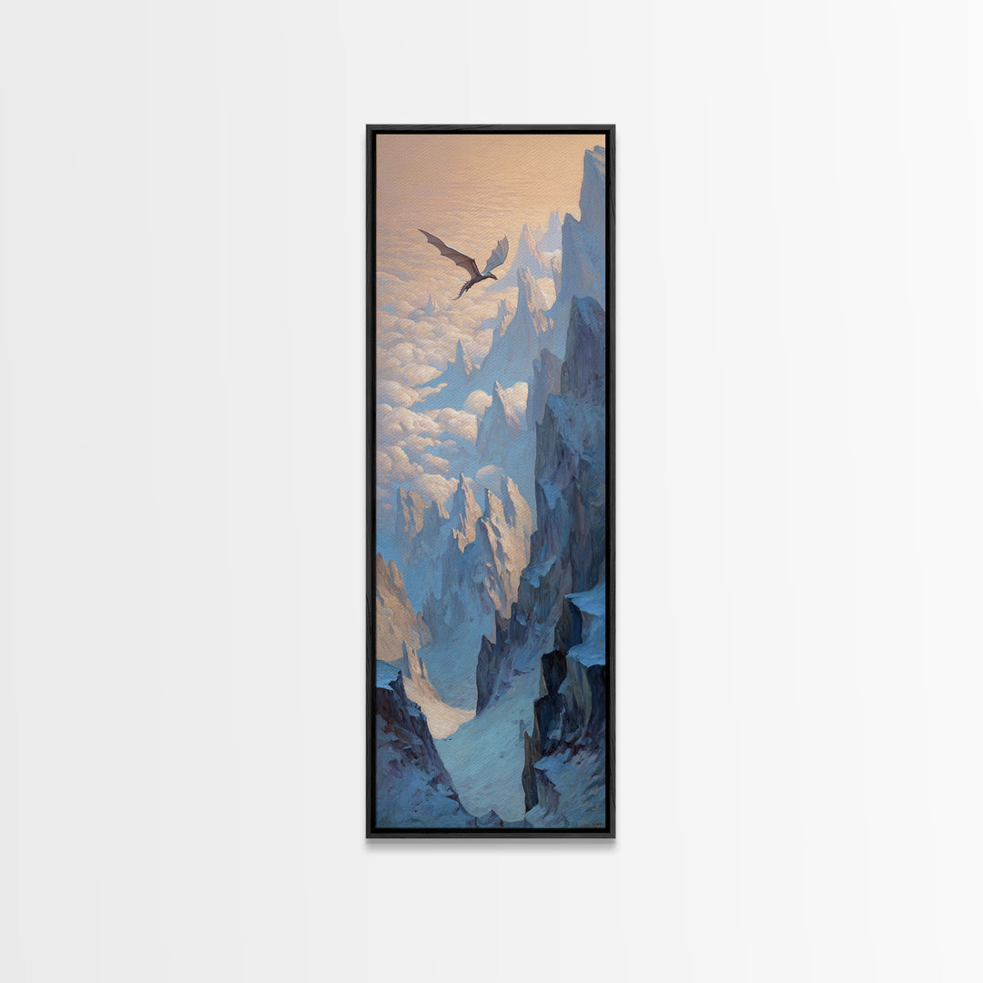 Griffin Perched on a Castle Wall Canvas Print, Fantasy Art, Final Fantasy Art, Living Room Decor, Mythic, Statement Artwork, FAN-1x3-22