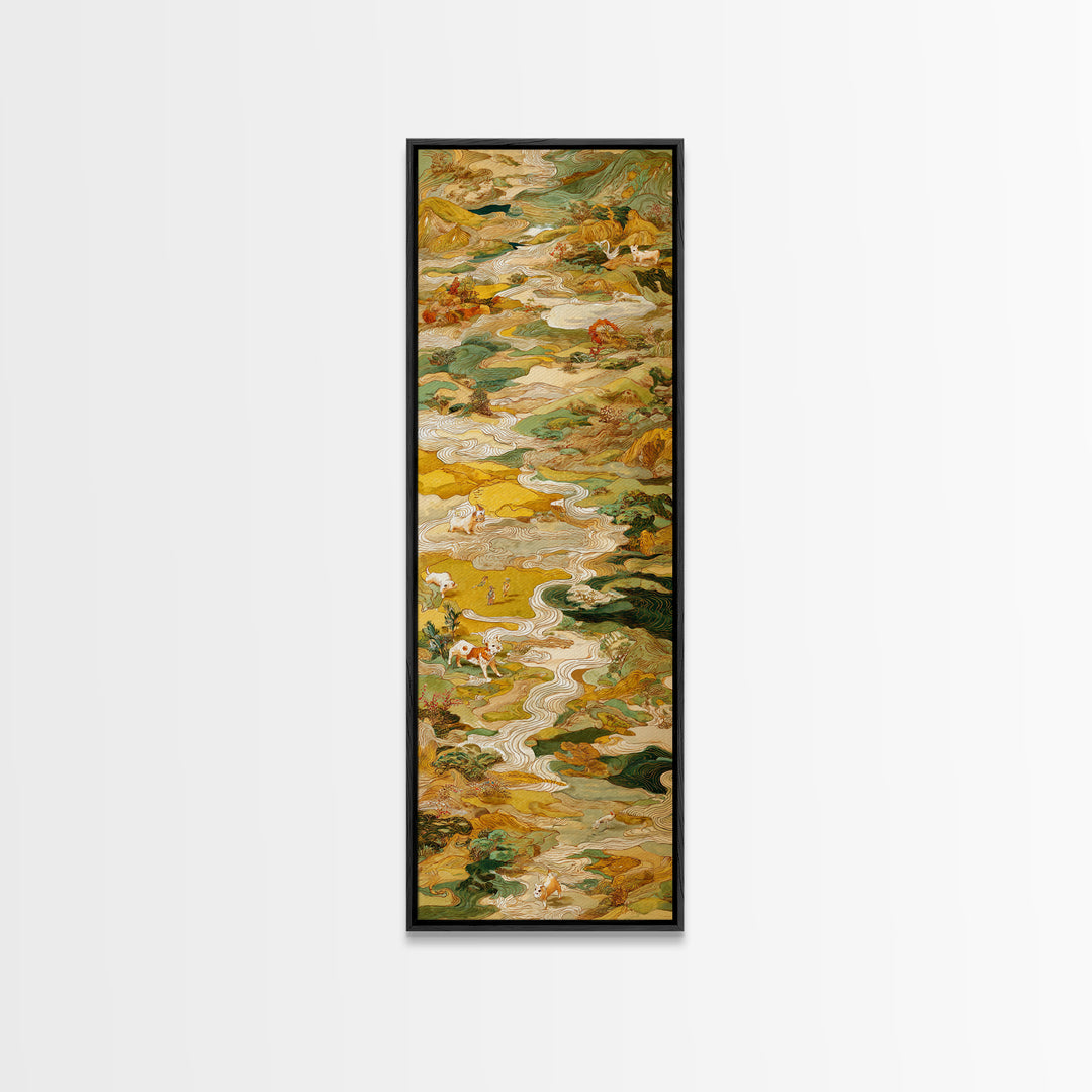 Dragon Soaring Above Jagged Mountain Peaks Canvas Print, Fantasy Art, Statement Artwork, Living Room Decor, Oil Painting, FAN-1x3-37