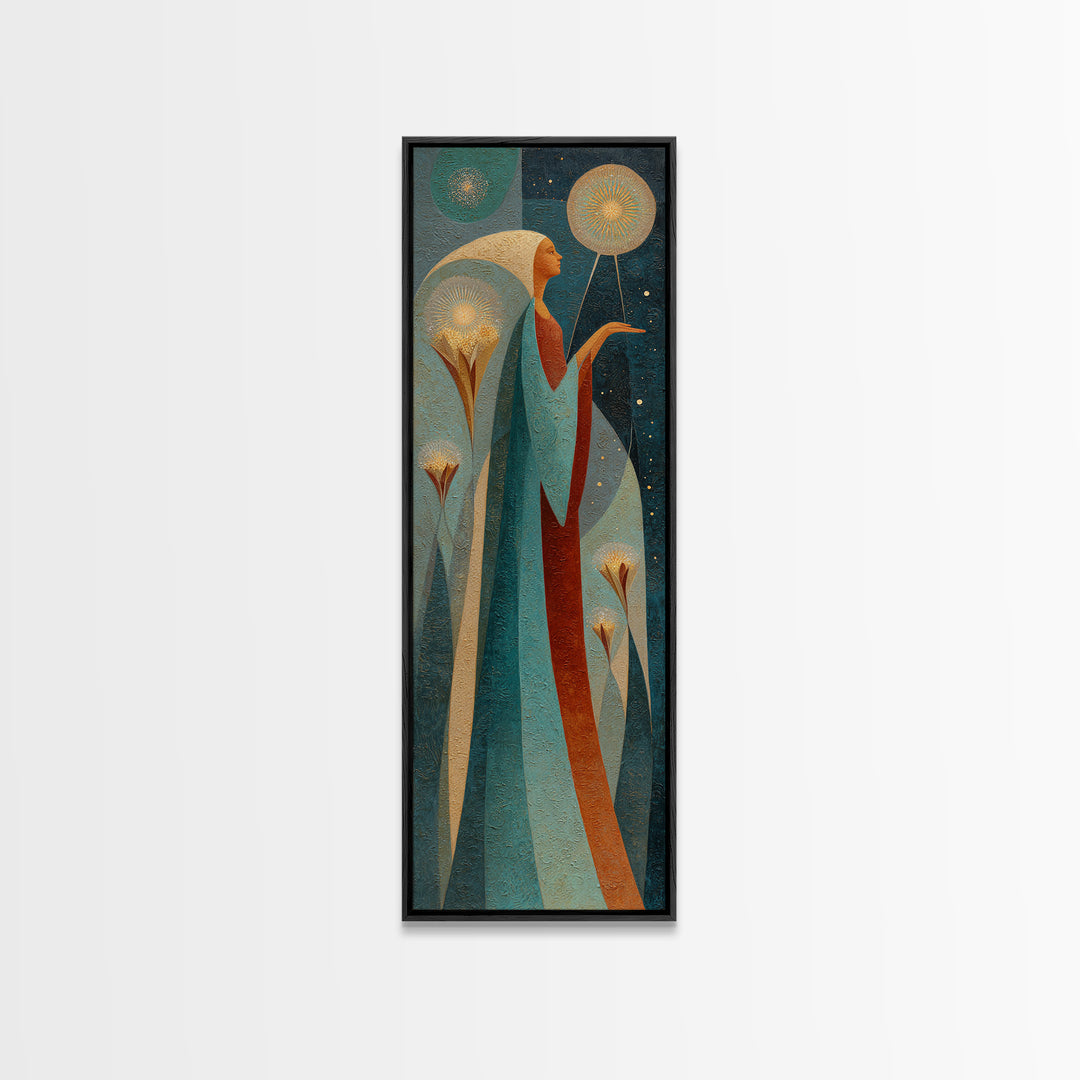 Elven Queen Portrait Canvas Print, Fantasy Art, Luxury Decor, Living Room Decor, Fine Art, Mythic, Art Prints, Digital Art, FAN-1x3-86