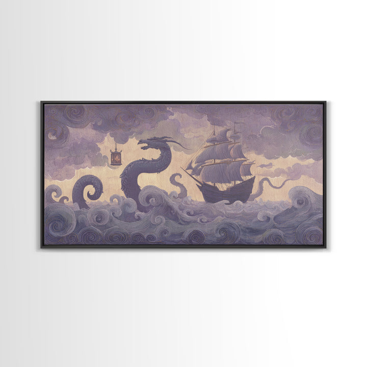 Griffin Perched on a Castle Wall Canvas Print, Fantasy Art, Contemporary Art, Living Room Decor, Mythic, Printable Art, FAN-2x1-54