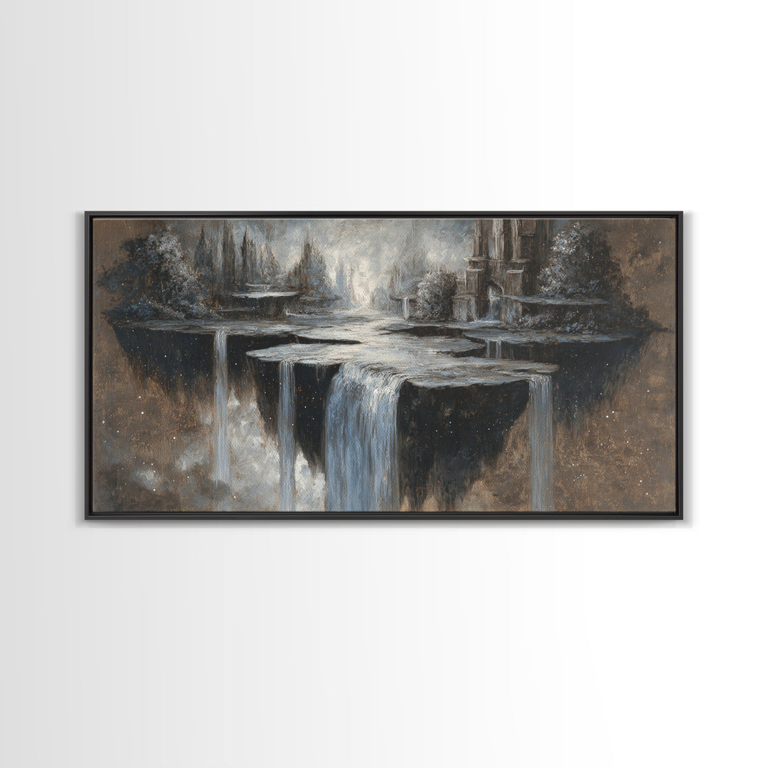Dwarven Forge with Molten Gold Glow Framed Canvas Print, Fantasy Art, Home Decor, Living Room Decor, Fine Art, Mythic, FAN-2x1-86