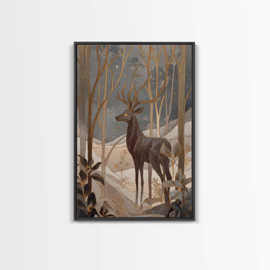 Mythic Waterfall Guarded by White Wolves Canvas Print, Fantasy Art, Fantasy Art Print, Living Room Decor, Fine Art, Mythic, FAN-2x3-32