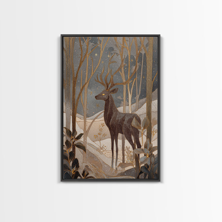 Mythic Waterfall Guarded by White Wolves Canvas Print, Fantasy Art, Fantasy Art Print, Living Room Decor, Fine Art, Mythic, FAN-2x3-32