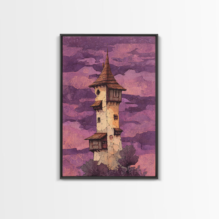Dragon Egg Nest Framed Canvas Print, Fantasy Art, Painting, Living Room Decor, Fine Art, Mythic, Gothic Art, Landscape, FAN-2x3-78