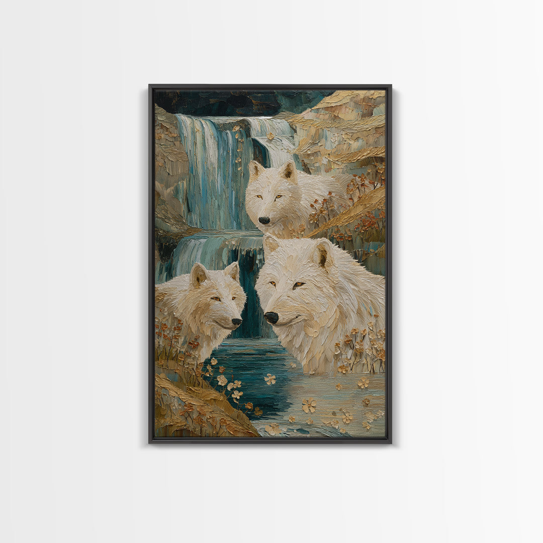 Floating Island with Waterfalls and Ancient Ruins Canvas Print, Fantasy Art, Watercolor Painting, Living Room Decor, Mythic, FAN-2x3-83