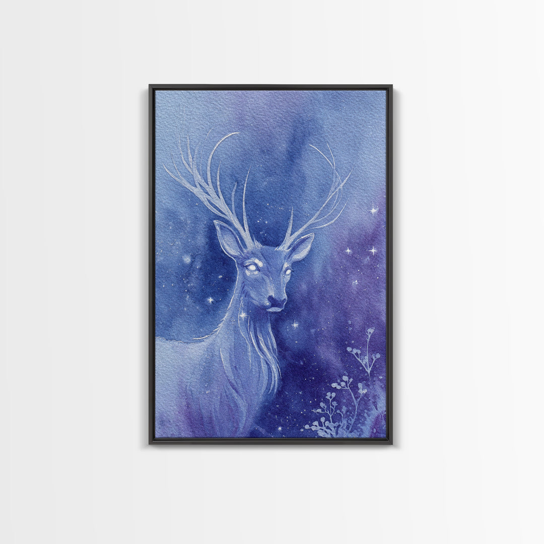 Crystal Cave with Luminous Blue Reflections Canvas Print, Fantasy Art, Print, Living Room Decor, Abstract Art, Mythic, FAN-2x3-86