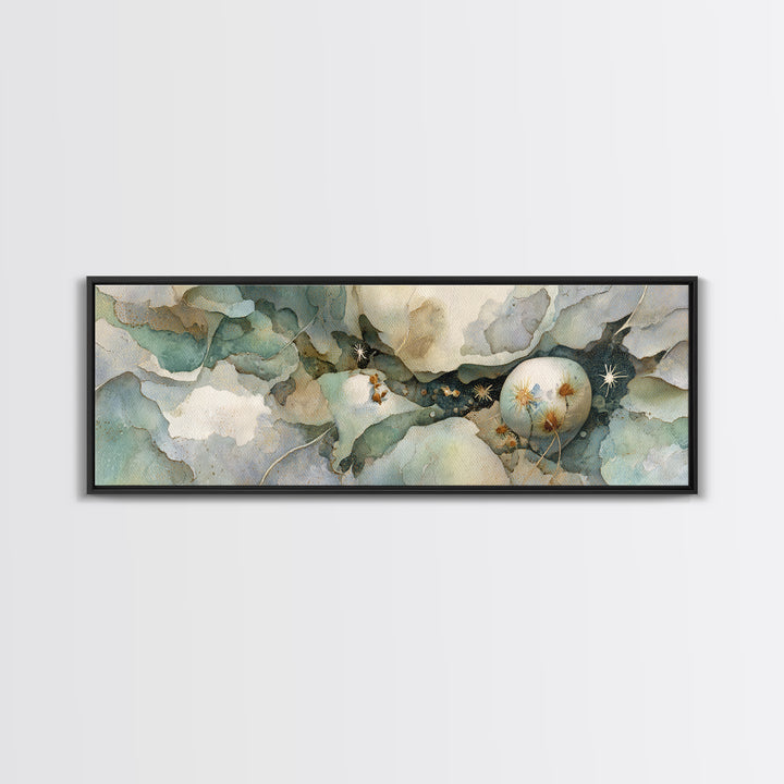 Griffin Perched on a Castle Wall Canvas Print, Fantasy Art, Digital Print, Living Room Decor, Watercolor Art, Mythic, FAN-3x1-26