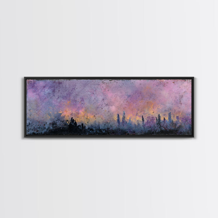 Faerie Market under Giant Mushrooms Framed Canvas Print, Fantasy Art, Neutral Decor, Living Room Decor, Fine Art, Mythic, FAN-3x1-7