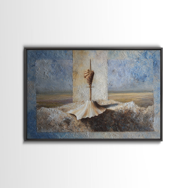Phoenix Rising in Gold and Crimson Flames Framed Canvas Print, Fantasy Art, Fantasy Art Print, Living Room Decor, Mythic, FAN-3x2-81