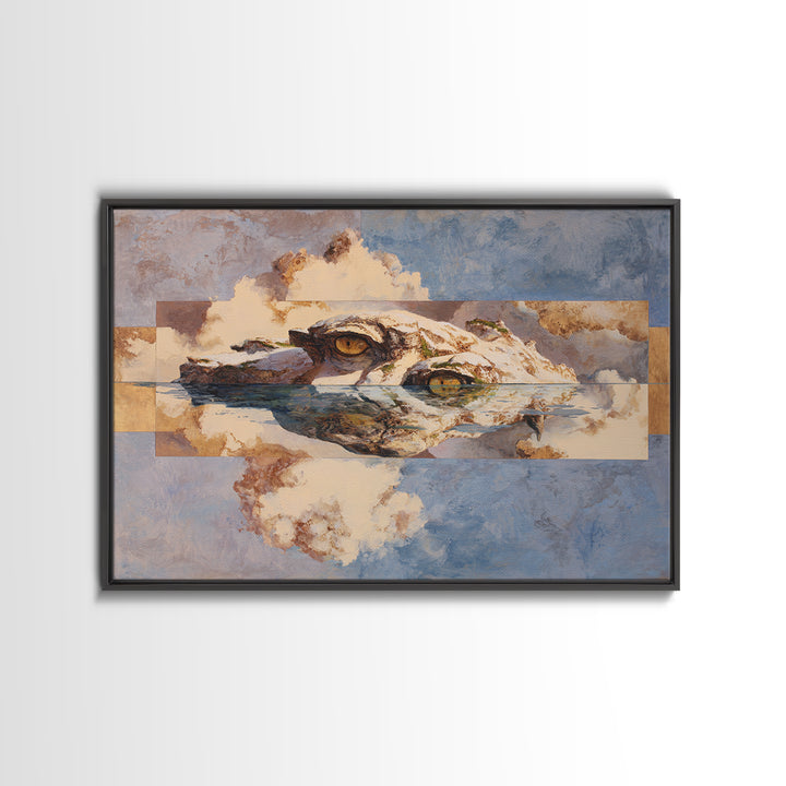 Golem Made of Vines and Old Stone Framed Canvas Print, Fantasy Art, Digital Painting, Living Room Decor, Watercolor Art, Mythic, FAN-3x2-97