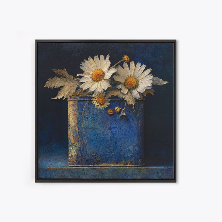 Weathered Horseshoe and Wildflowers Framed Canvas Print, Farmhouse Art, Gallery Wall, Farmhouse Decor, Oil Painting, Harvest, FAR-1x1-21
