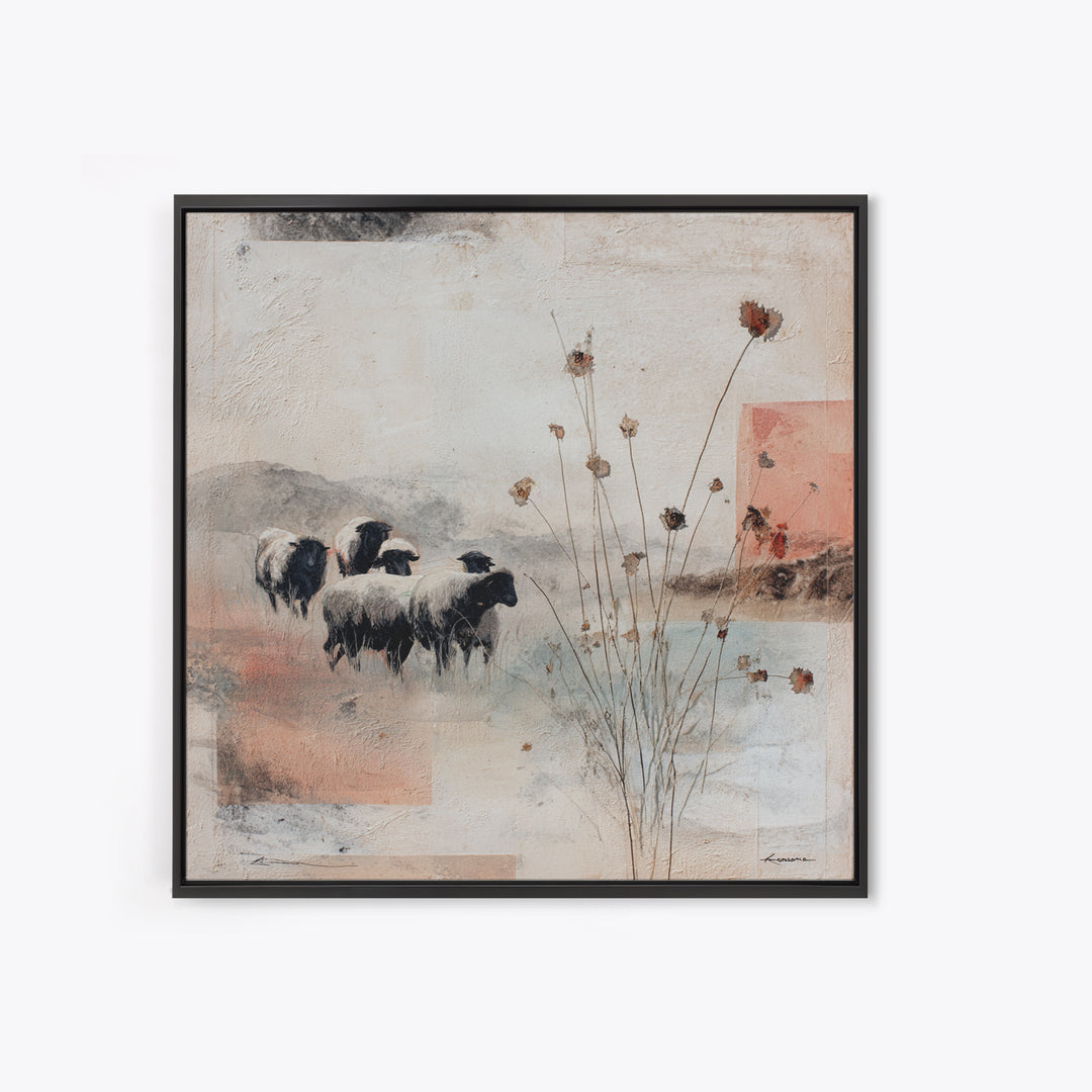 Rustic Barn in Golden Field Light Canvas Print, Farmhouse Art, Landscape Painting, Farmhouse Decor, Fine Art, Harvest, FAR-1x1-26