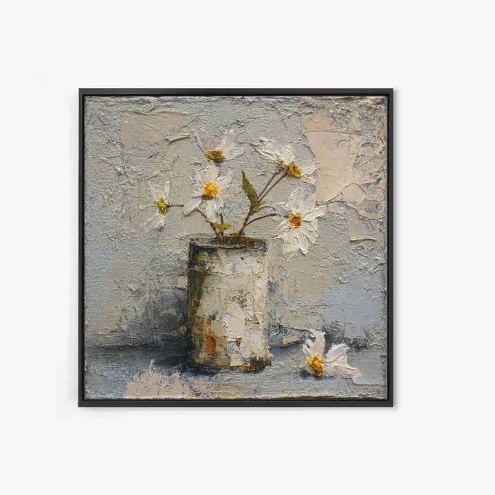 Sunflowers in a Galvanized Metal Bucket Canvas Print, Farmhouse Art, Digital Wall Art, Farmhouse Decor, Fine Art, Harvest, FAR-1x1-3