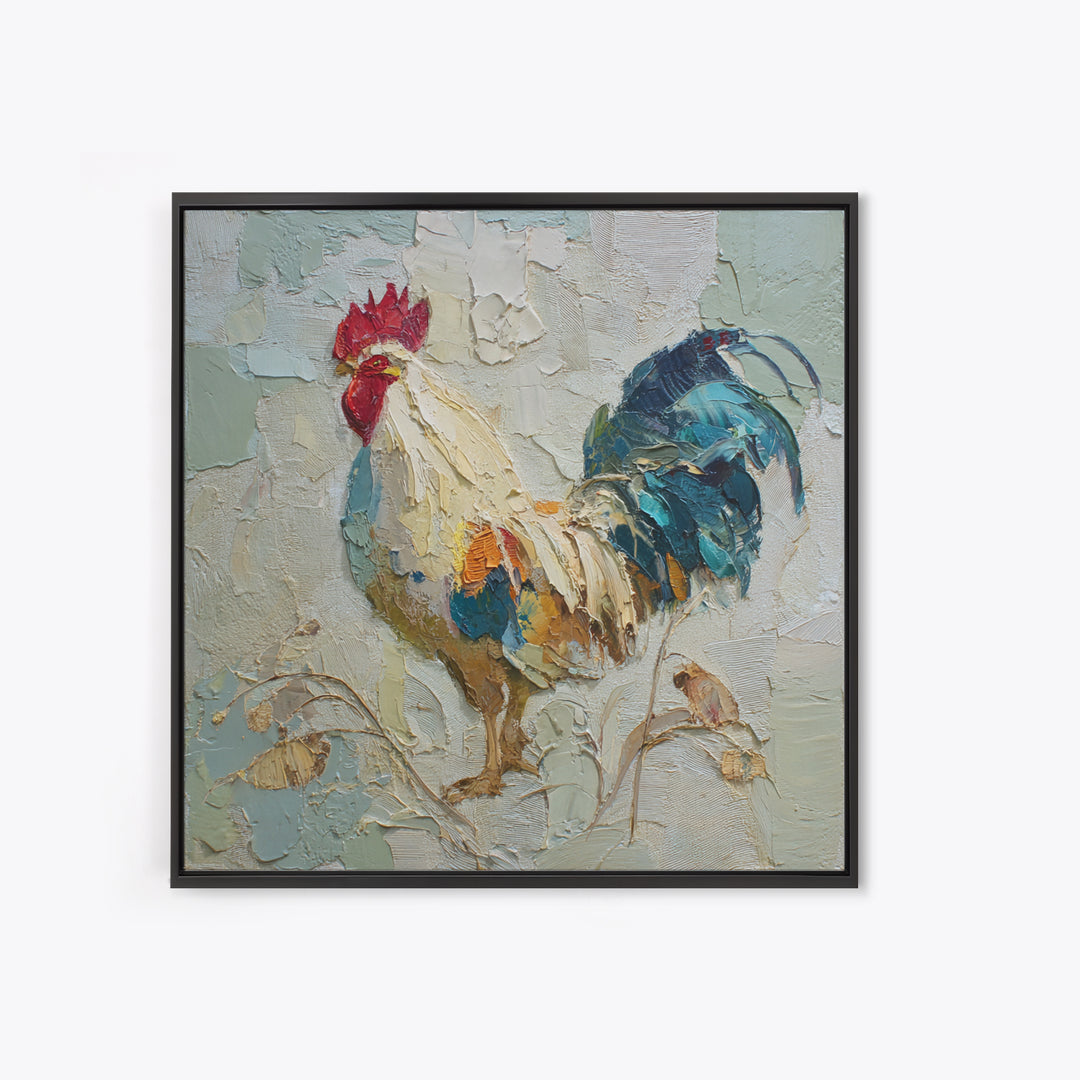Pumpkins Stacked on a Wooden Crate Framed Canvas Print, Farmhouse Art, Botanical Art, Farmhouse Decor, Oil Painting, Harvest, FAR-1x1-37