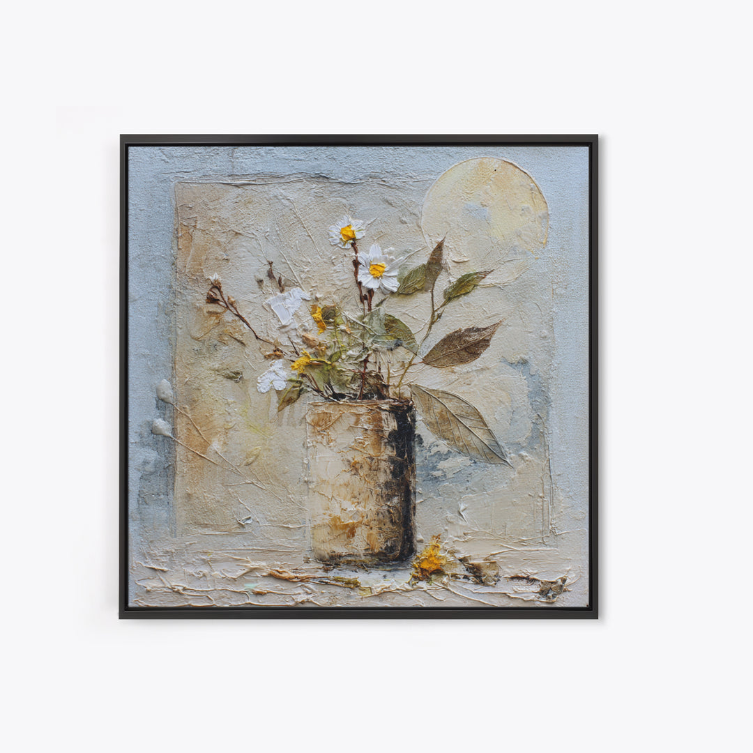 Chicken Family in a Garden Patch Framed Canvas Print, Farmhouse Art, Botanical Art, Farmhouse Decor, Oil Painting, Harvest, FAR-1x1-63
