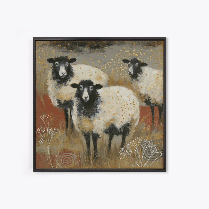 Rustic Barn in Golden Field Light Framed Canvas Print, Farmhouse Art, Botanical Art, Farmhouse Decor, Fine Art, Harvest, FAR-1x1-74
