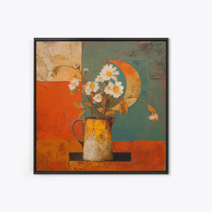 Sunflowers in a Galvanized Metal Bucket Canvas Print, Farmhouse Art, Modern Decor, Farmhouse Decor, Fine Art, Harvest, FAR-1x1-75