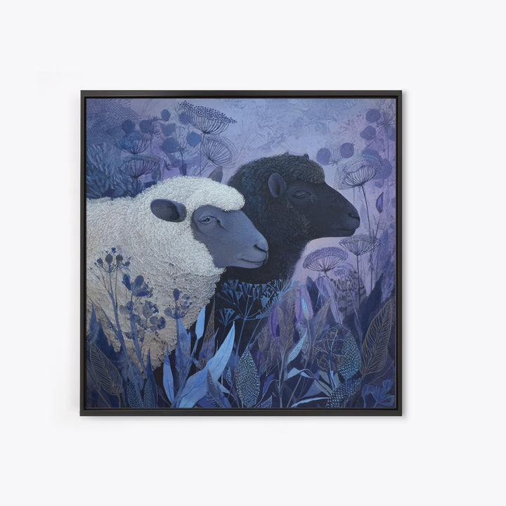 Black and White Sheep Framed Canvas Print, Farmhouse Art, Printable Wall Art, Farmhouse Decor, Harvest, Black Wall Art, FAR-1x1-8