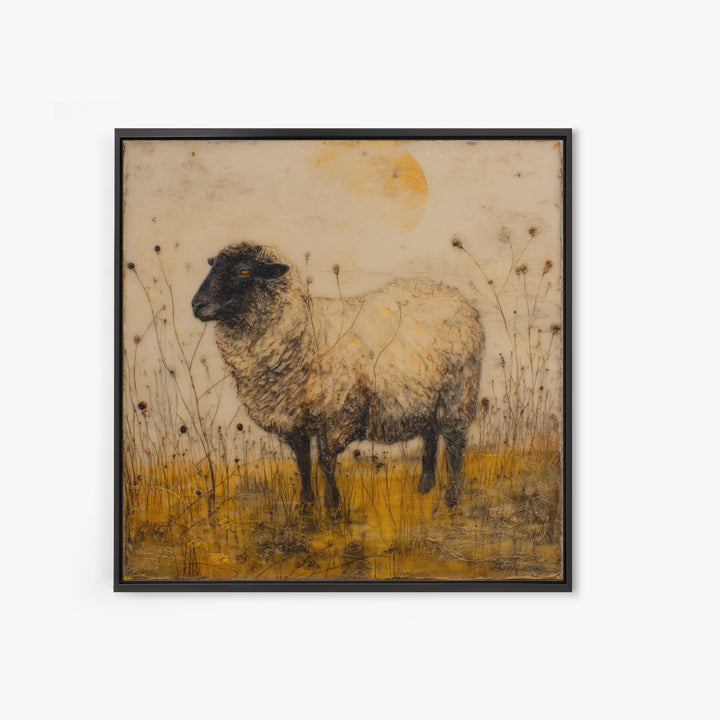 Black and White Sheep Framed Canvas Print, Farmhouse Art, Modern Decor, Farmhouse Decor, Fine Art, Harvest, Home Decor, FAR-1x1-80