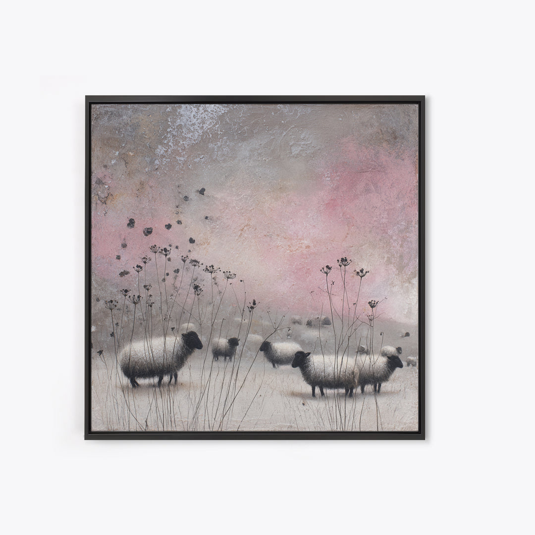 Farmhouse Wreath of Cotton Stems and Eucalyptus Canvas Print, Farmhouse Art, Landscape Art, Farmhouse Decor, Fine Art, Harvest, FAR-1x1-92