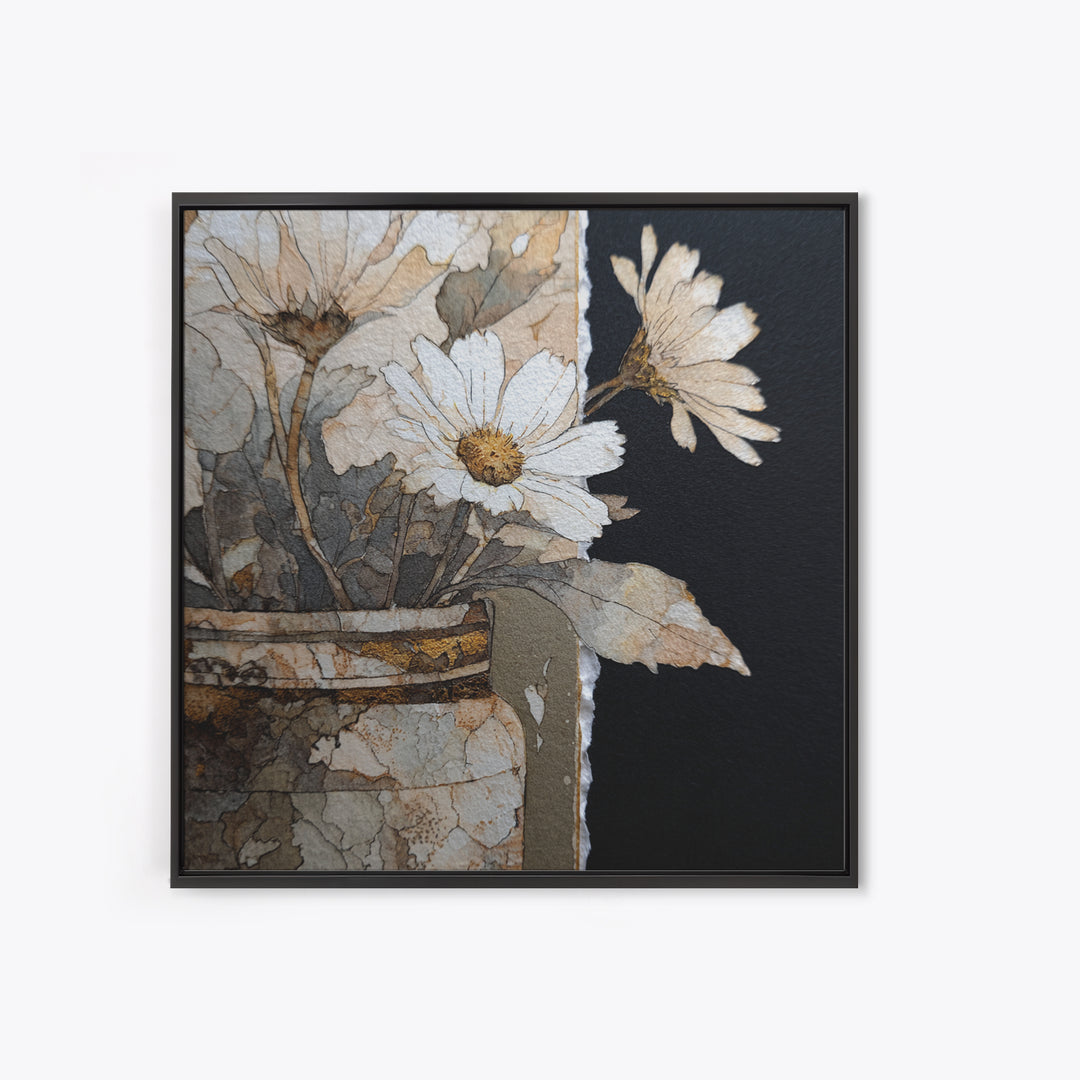 Sunflowers in a Galvanized Metal Bucket Canvas Print, Farmhouse Art, Wall Art, Farmhouse Decor, Oil Painting, Harvest, FAR-1x1-99