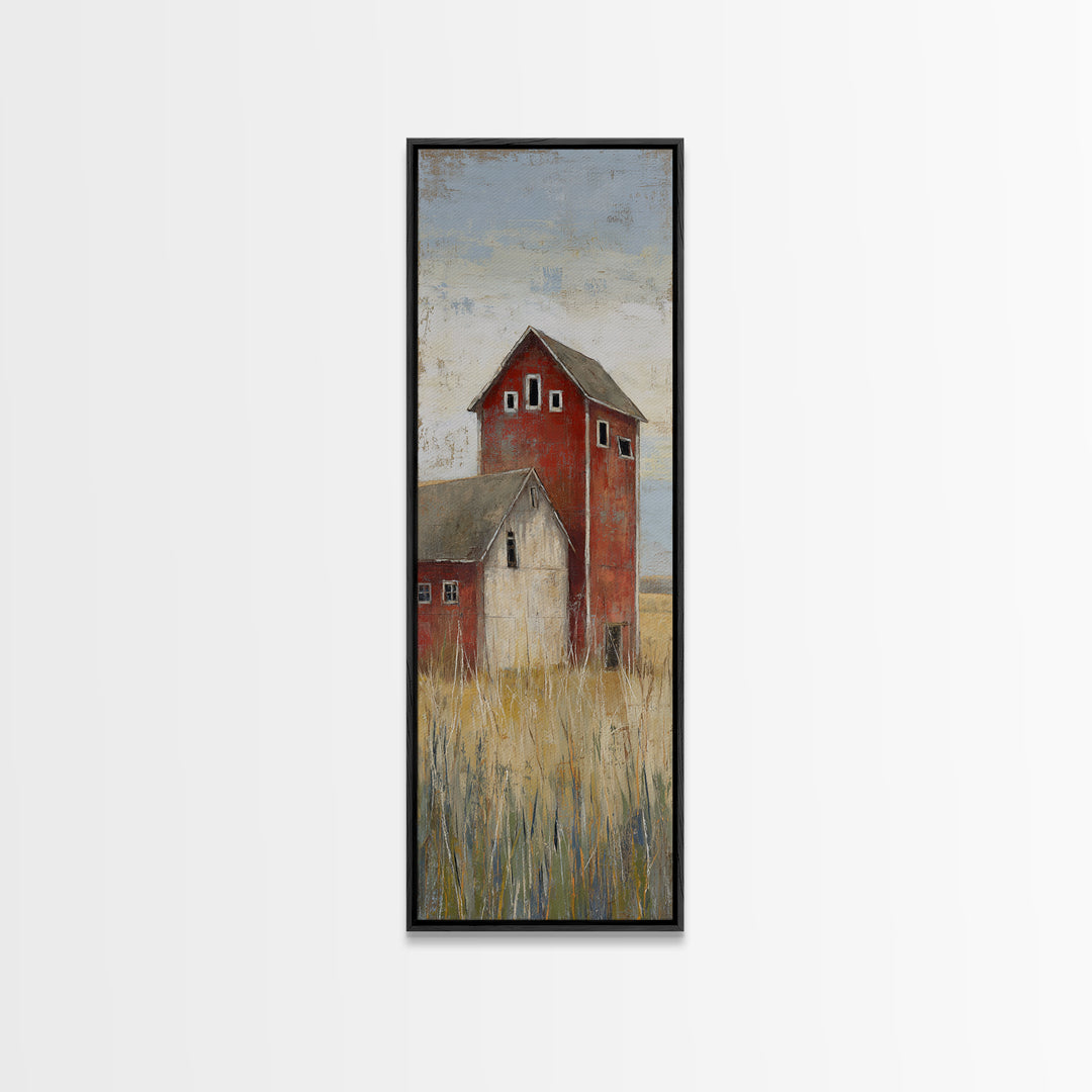 Rustic Barn in Golden Field Light Canvas Print, Farmhouse Art, Gallery Wall, Farmhouse Decor, Fine Art, Harvest, Art Print, FAR-1x3-38