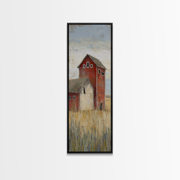 Rustic Barn in Golden Field Light Canvas Print, Farmhouse Art, Gallery Wall, Farmhouse Decor, Fine Art, Harvest, Art Print, FAR-1x3-38