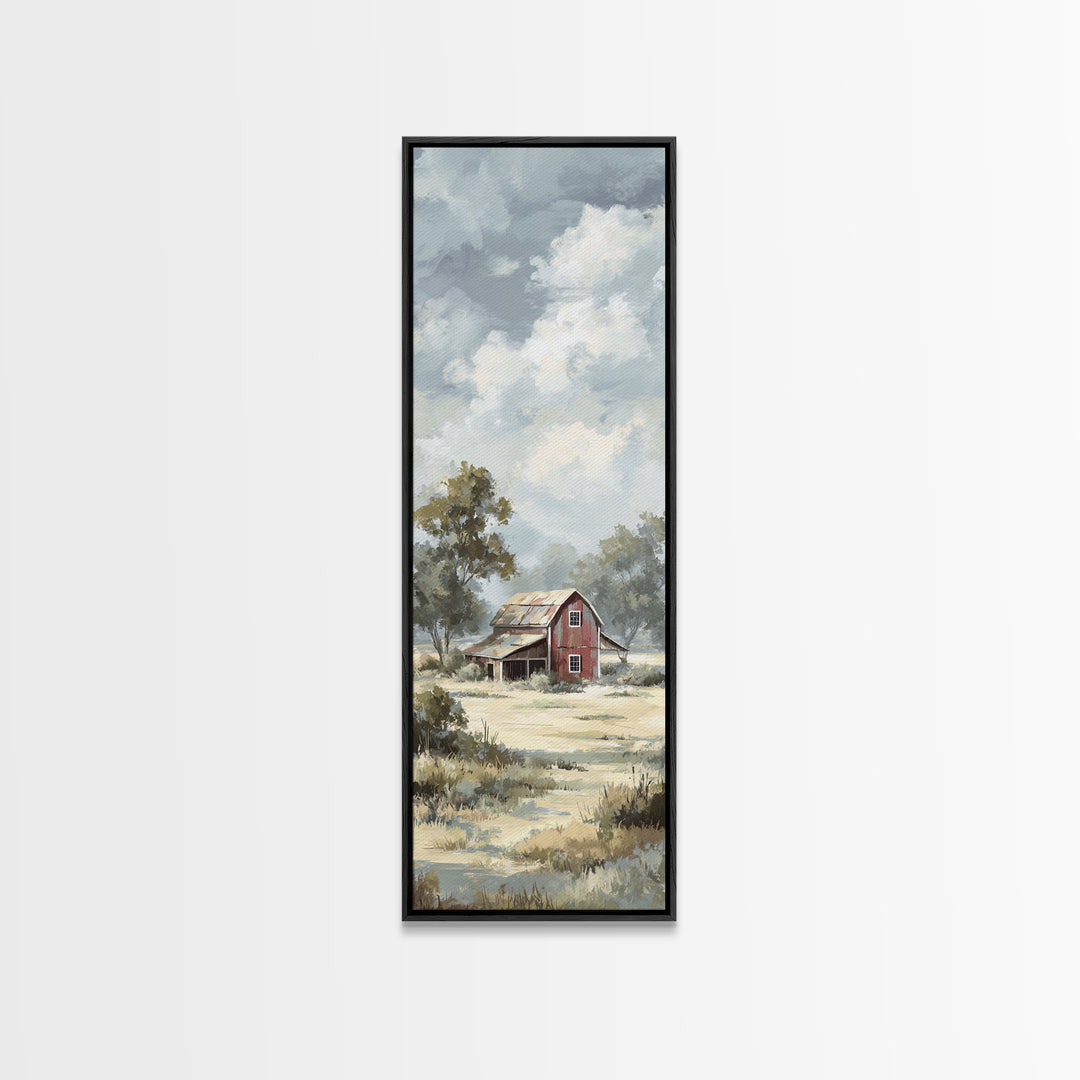 Rustic Barn in Golden Field Light Canvas Print, Farmhouse Art, Luxury Decor, Farmhouse Decor, Fine Art, Harvest, Art Prints, FAR-1x3-86