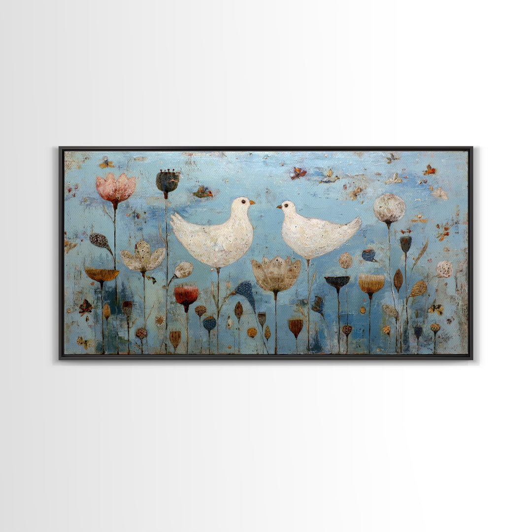 Sunflowers in a Galvanized Metal Bucket Framed Canvas Print, Farmhouse Art, Farmhouse Decor, Watercolor Art, Harvest, FAR-2x1-23