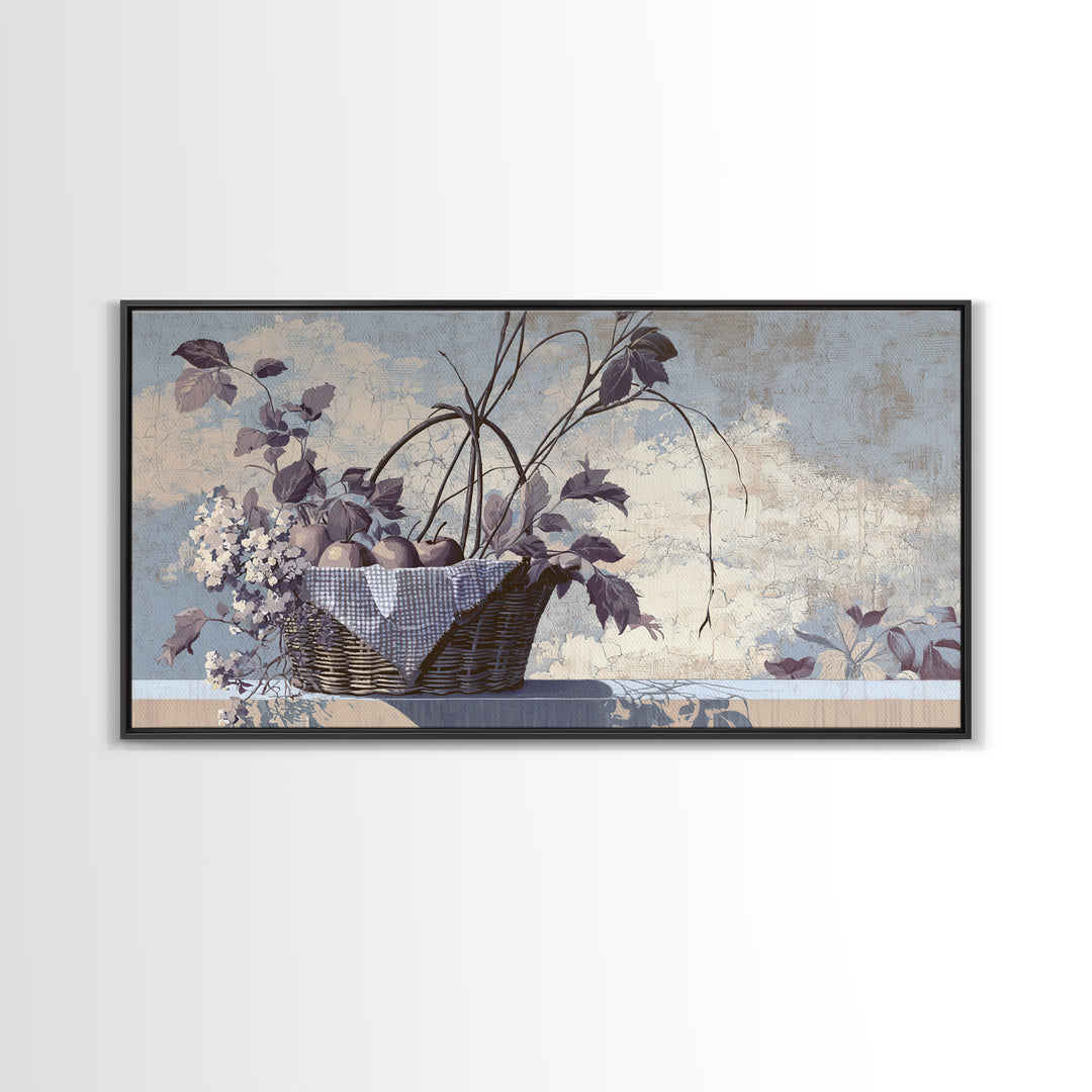 Country Landscape with Fence and Rolling Hills Framed Canvas Print, Farmhouse Art, Art Print, Farmhouse Decor, Harvest, FAR-2x1-34