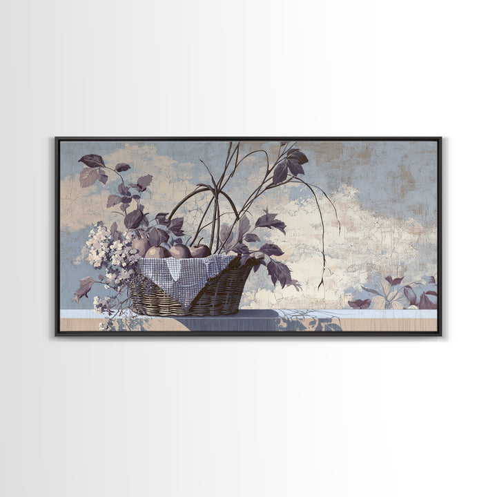 Country Landscape with Fence and Rolling Hills Framed Canvas Print, Farmhouse Art, Art Print, Farmhouse Decor, Harvest, FAR-2x1-34