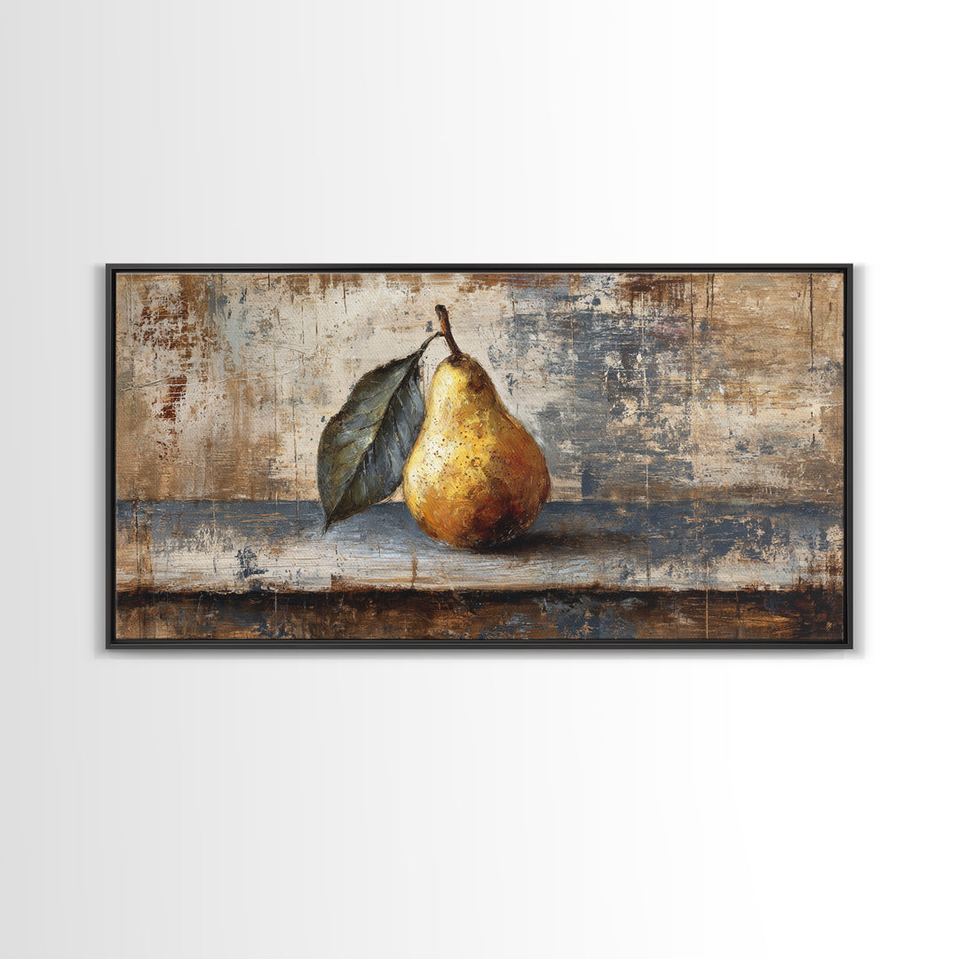 Rooster Painted in Cheerful Folk Colors Framed Canvas Print, Farmhouse Art, Oil Painting, Farmhouse Decor, Fine Art, Harvest, FAR-2x1-72