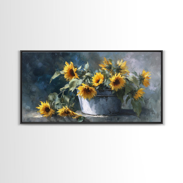 Fresh Bread Honey and Butter Still Life Framed Canvas Print, Farmhouse Art, Farmhouse Decor, Oil Painting, Harvest, FAR-2x1-92