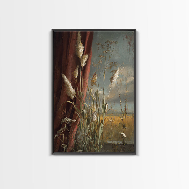 Cornfield under a Dramatic Summer Sky Framed Canvas Print, Farmhouse Art, Wall Decor, Farmhouse Decor, Fine Art, Harvest, FAR-2x3-78
