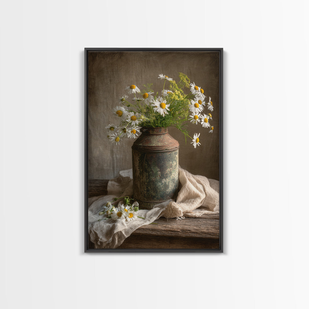 Old Milk Can Framed Canvas Print, Farmhouse Art, Gallery Decor, Farmhouse Decor, Abstract Art, Harvest, Contemporary Art, FAR-2x3-92