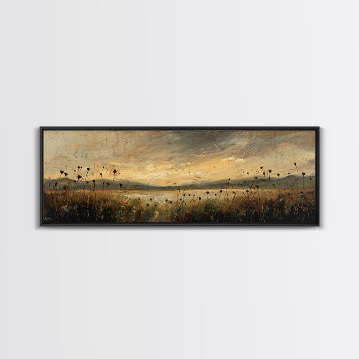 Wheat Bundle Tied Framed Canvas Print, Farmhouse Art, Digital Prints, Farmhouse Decor, Fine Art, Harvest, Watercolor Painting, FAR-3x1-2