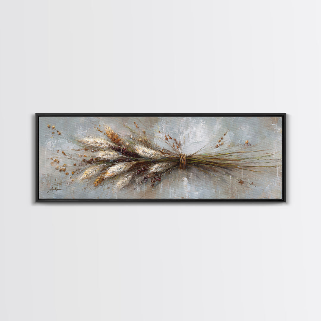 Rustic Pear Still Life on Plank Wood Canvas Print, Farmhouse Art, Art Prints, Farmhouse Decor, Harvest, Sage Green Wall Art, FAR-3x1-83
