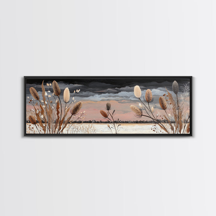 Wheat Bundle Tied Canvas Print, Farmhouse Art, Botanical Prints, Farmhouse Decor, Fine Art, Harvest, Statement Artwork, FAR-3x1-98