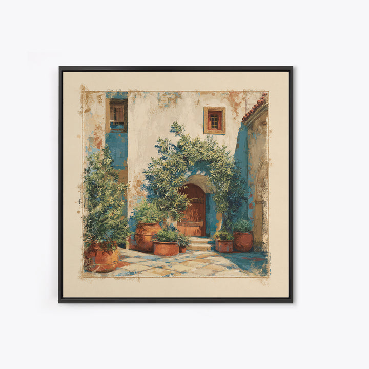 Olive Branch Wreath on Cream Ground Canvas Print, French Country Art, Printable Art, Farmhouse Decor, Fine Art, Country, FCA-1x1-22