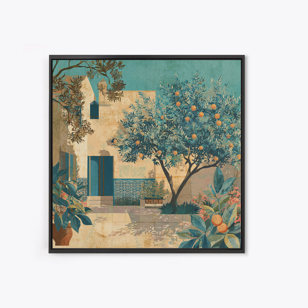 Sunlit Provence Olive Grove Framed Canvas Print, French Country Art, Eclectic Wall Art, Farmhouse Decor, Fine Art, Country, FCA-1x1-29