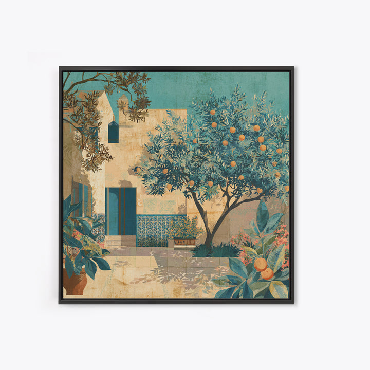 Sunlit Provence Olive Grove Framed Canvas Print, French Country Art, Eclectic Wall Art, Farmhouse Decor, Fine Art, Country, FCA-1x1-29