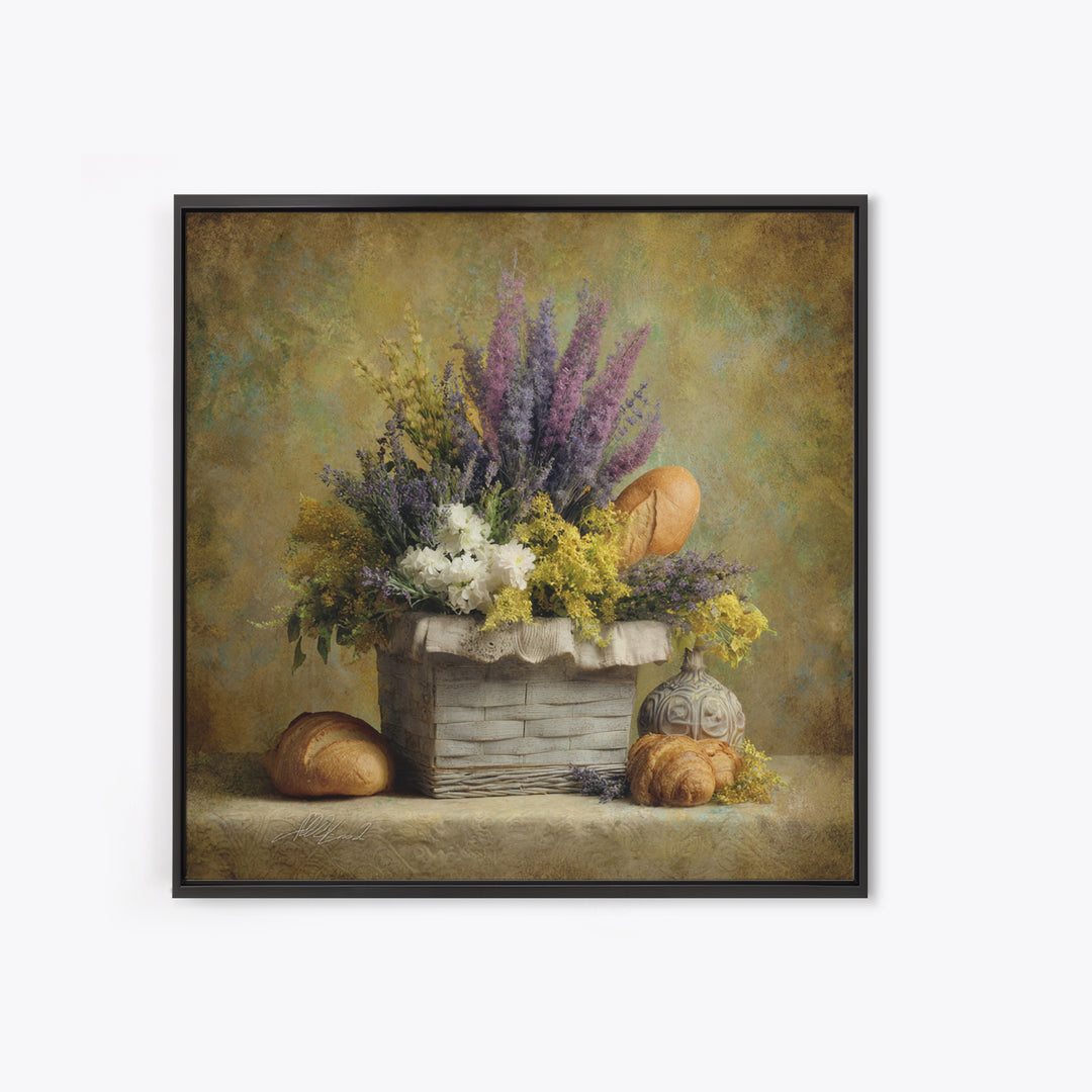 French Market Basket Canvas Print, French Country Art, French Country, Farmhouse Decor, Fine Art, Country, Statement Artwork, FCA-1x1-55