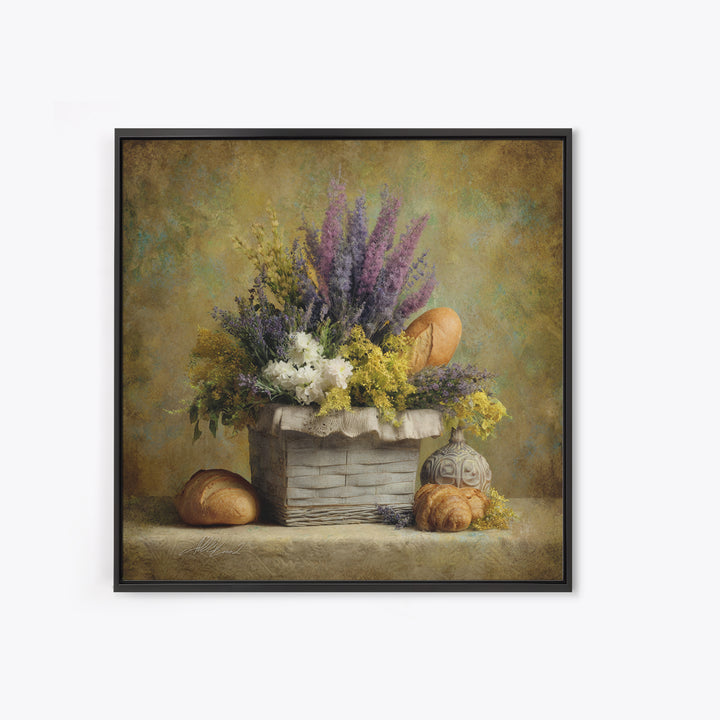 French Market Basket Canvas Print, French Country Art, French Country, Farmhouse Decor, Fine Art, Country, Statement Artwork, FCA-1x1-55