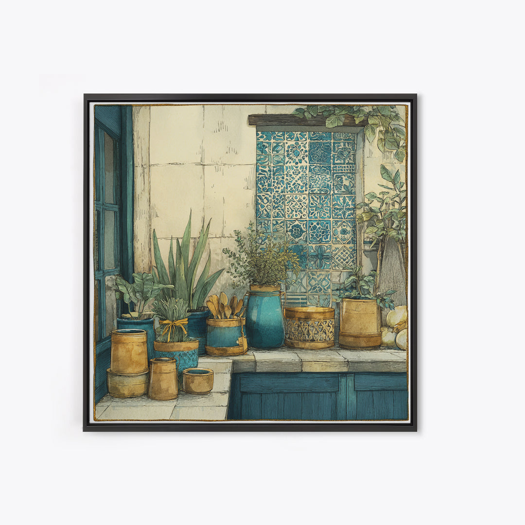 Farmhouse Kitchen Herbs Tied Canvas Print, French Country Art, French Country, Farmhouse Decor, Country, Statement Artwork, FCA-1x1-85