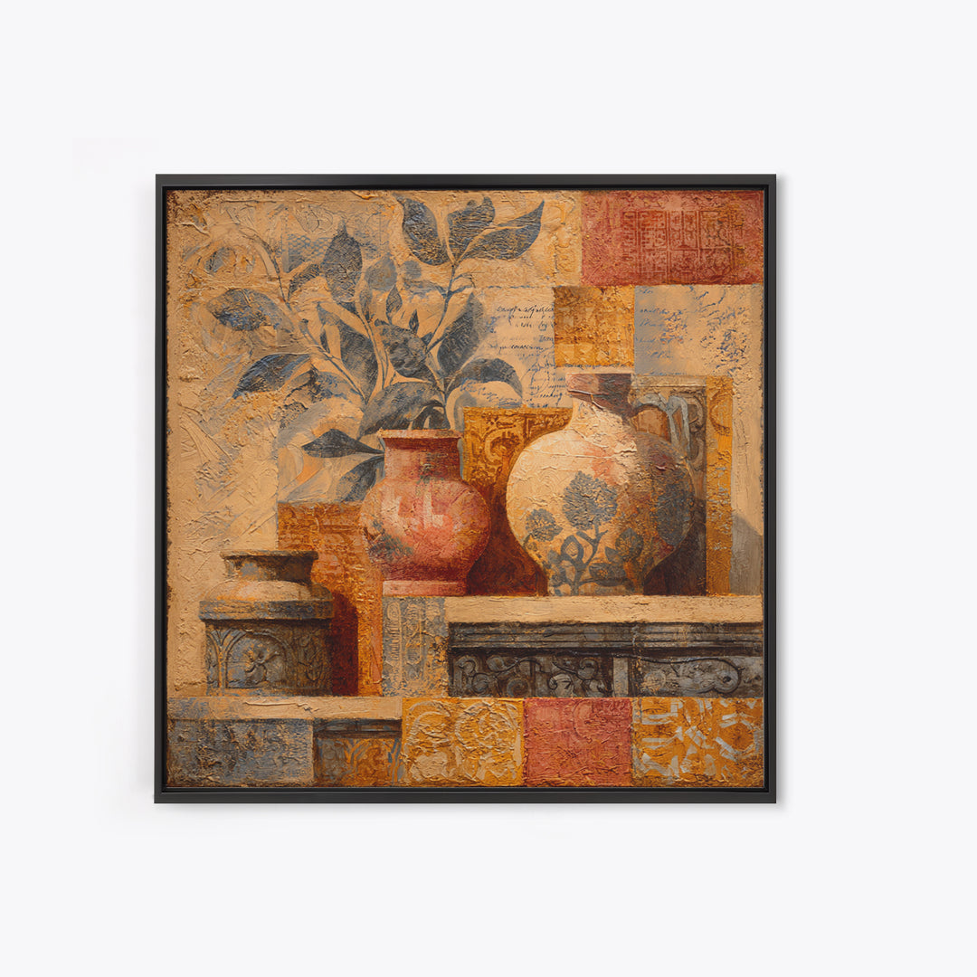 French Script Flourishes Without Readable Text Canvas Print, French Country Art, Botanical Wall Art, Farmhouse Decor, Country, FCA-1x1-90