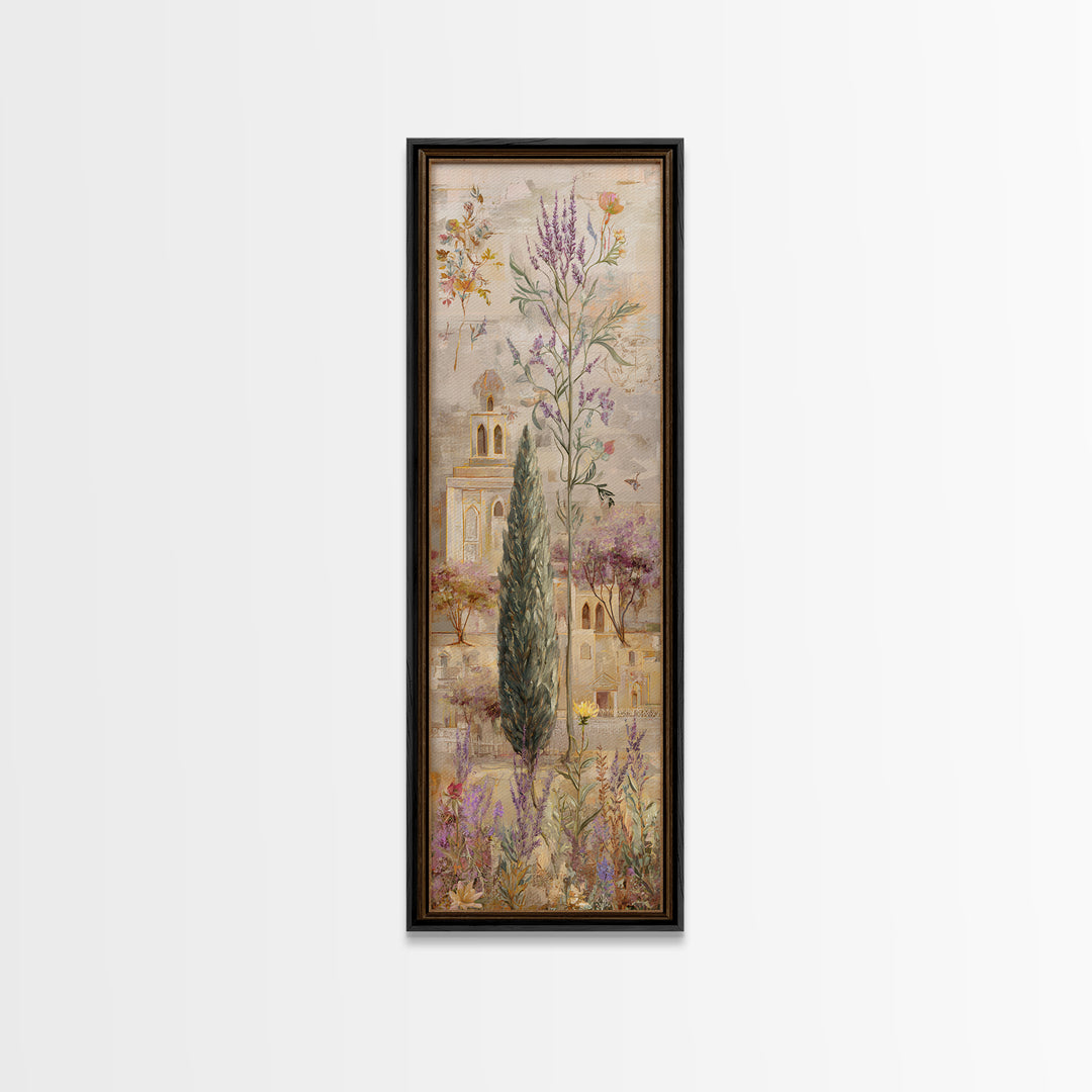 Country Lane Lined Canvas Print, French Country Art, Original Painting, Farmhouse Decor, Fine Art, Country, Coastal Wall Art, FCA-1x3-11