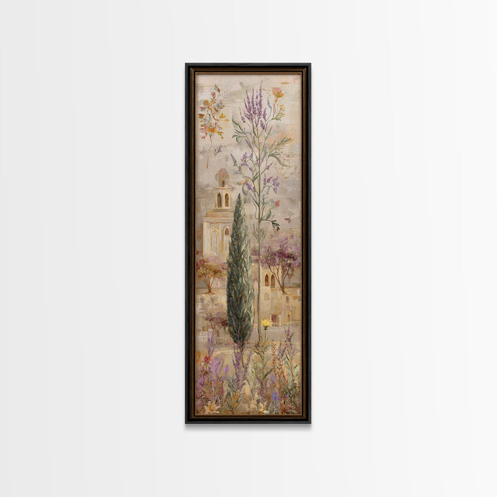 Country Lane Lined Canvas Print, French Country Art, Original Painting, Farmhouse Decor, Fine Art, Country, Coastal Wall Art, FCA-1x3-11
