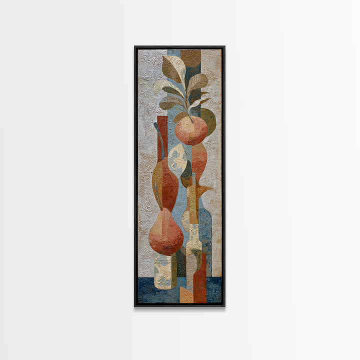 Pear Still Life on Linen Tablecloth Canvas Print, French Country Art, Landscape Painting, Farmhouse Decor, Abstract Art, FCA-1x3-16