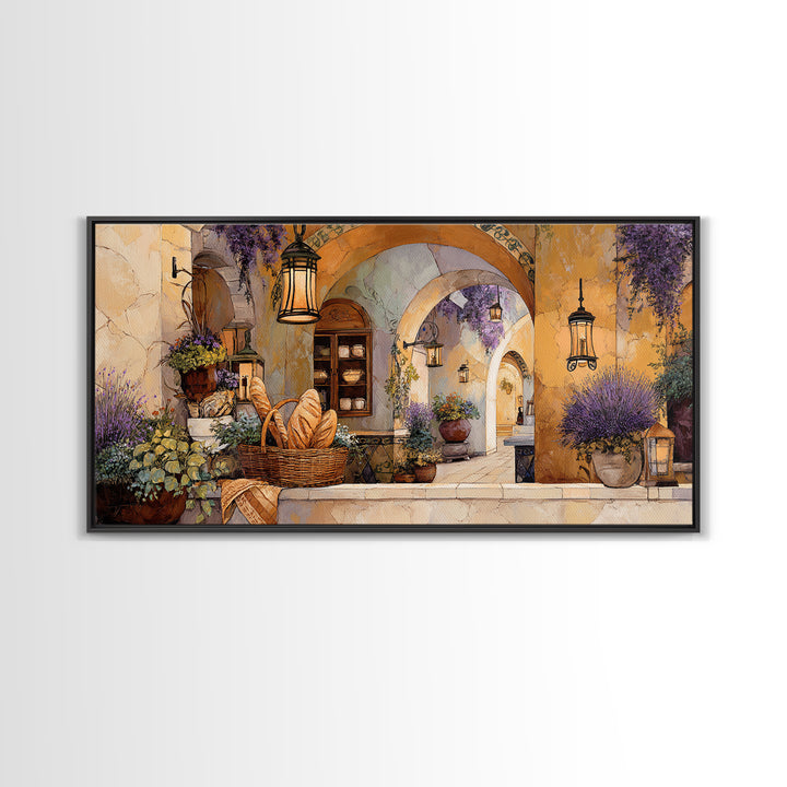French Market Basket Framed Canvas Print, French Country Art, Above Bed Art, Farmhouse Decor, Fine Art, Country, FCA-2x1-27