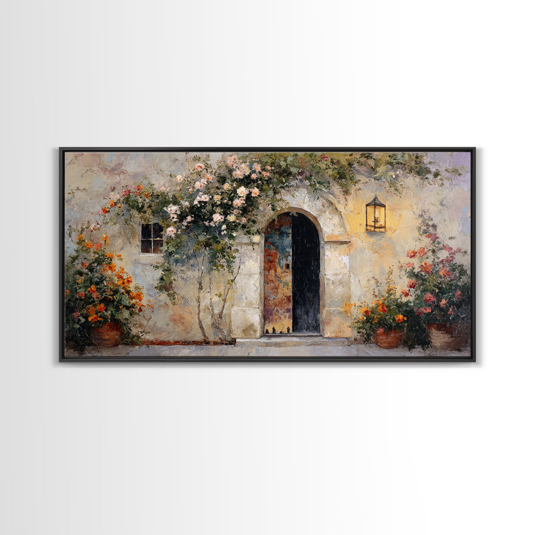 Rustic Door Covered Canvas Print, French Country Art, Statement Artwork, Farmhouse Decor, Fine Art, Country, Digital Art, FCA-2x1-61